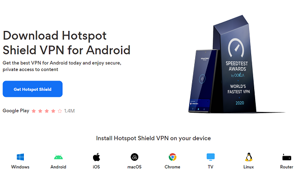 Hotspot shield vpn για android κινητα