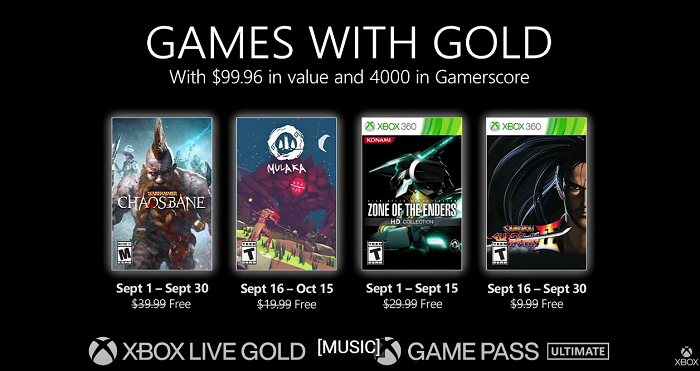 Ανακοινώθηκαν τα Xbox Games With Gold για τον Σεπτέμβριο του 2021